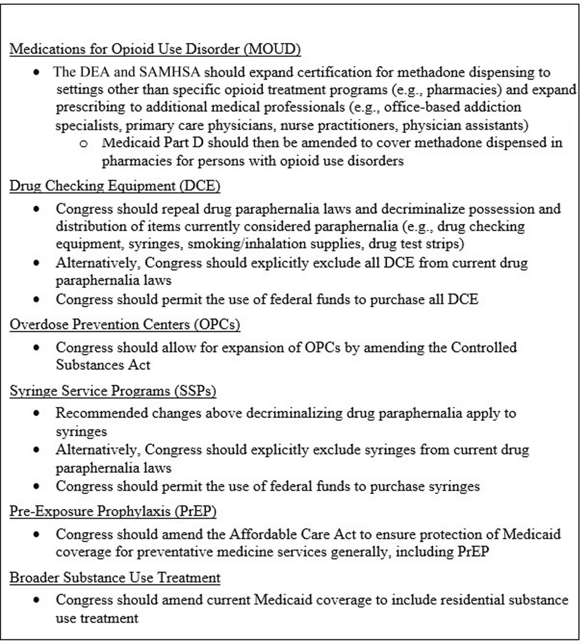 Fig. 5 Summary of Federal Policy Recommendations