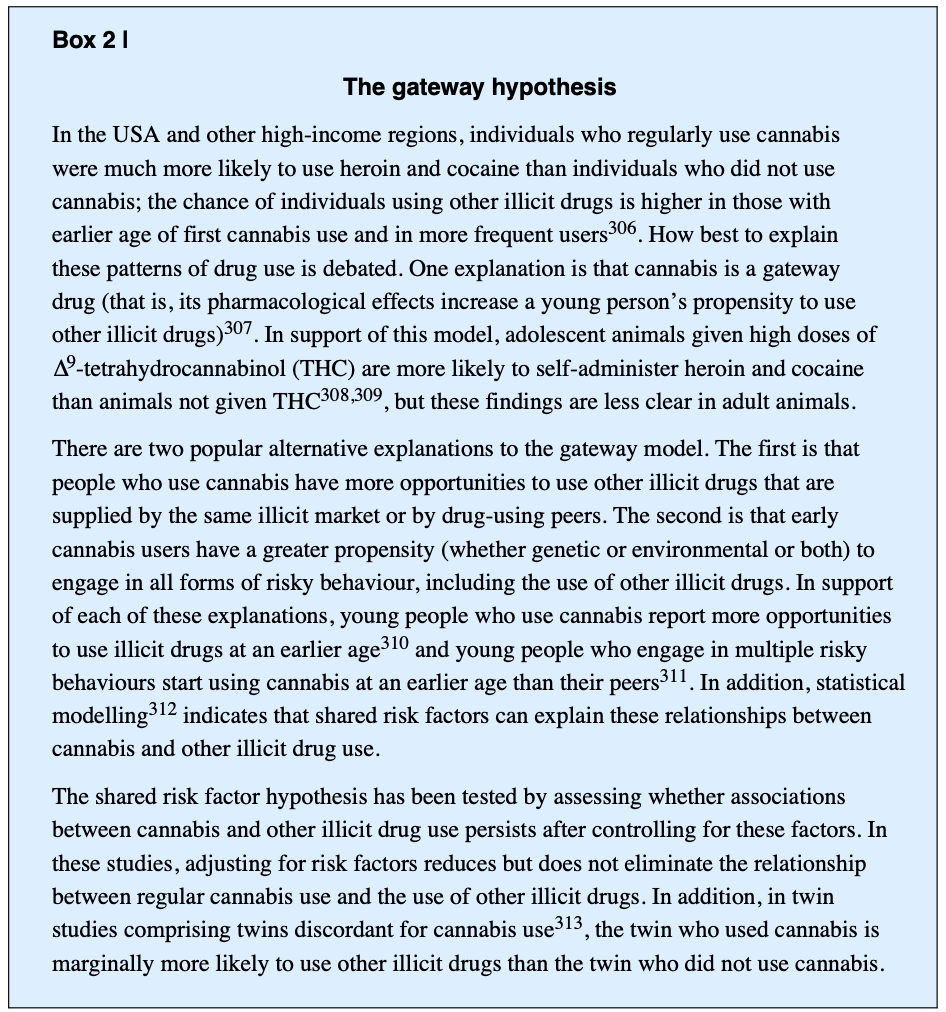 Box 2. The gateway hypothesis.